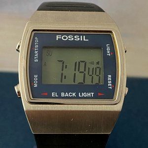 Fossil Stainless Steel Blue Multi Function Watch